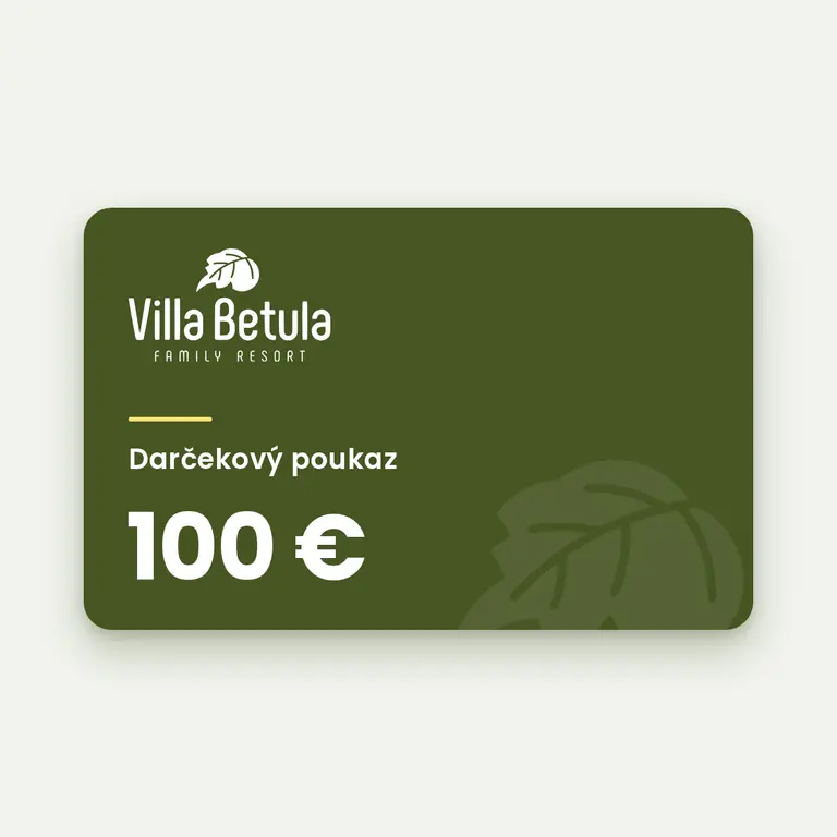 Darčekový poukaz Villa Betula Resort v olivovej farbe