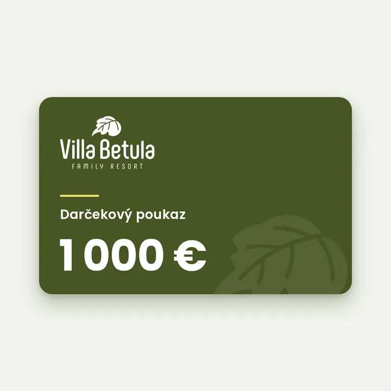 Darčekový poukaz Villa Betula Resort v hodnote 1 000 €