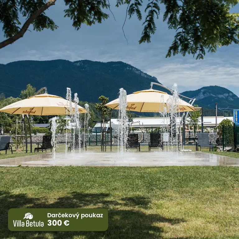 Darčekový poukaz 300 € – vodné atrakcie v exteriéri Babylandu vo Villa Betula Resort