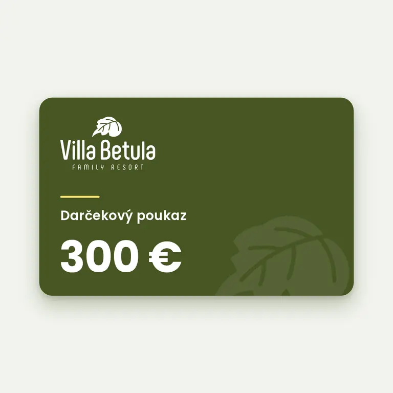 Darčekový poukaz Villa Betula Resort v hodnote 300 €