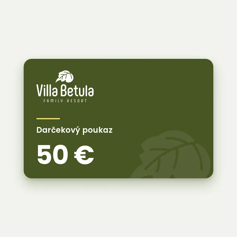 Darčekový poukaz Villa Betula Resort v hodnote 50 €