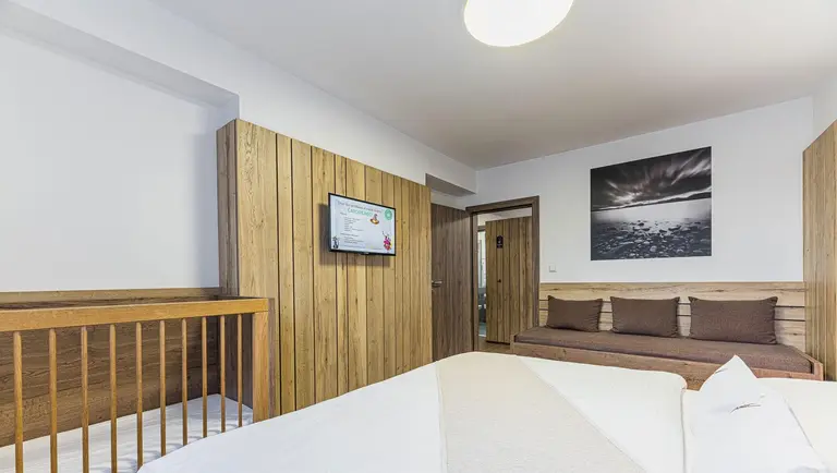 Obývacia časť apartmánu s rozťahovacou pohovkou.